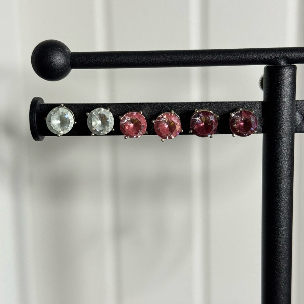 Bundle 1cm Pink Hues Stud Earrings EUC